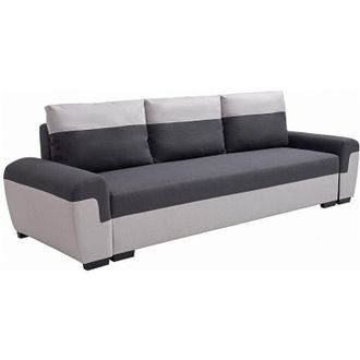 Vente-Unique Divano letto 3 posti in Tessuto Antracite e Grigio - GABY II