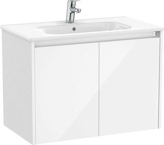Roca Roca - Pack Unik mueble de 2 puertas + lavabo tenet Color: Blanco brillo