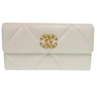 Chanel Pre-owned Wallets, female, White, Size: ONE SIZE Pre-owned Vintage Long Wallet (Tri-fold)