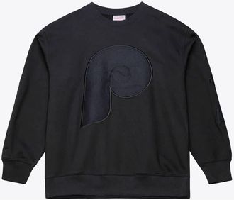 Mitchell & Ness Mens Mitchell & Ness Black Philadelphia Phillies Phantom Fleece Crewneck Sweatshirt at Nordstrom, Size Xx-Large
