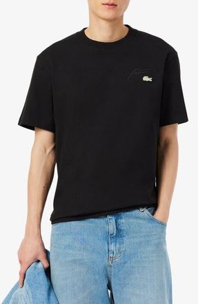 Lacoste Classic Fit Cotton T-Shirt in Black at Nordstrom, Size 6