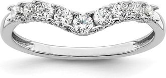 Diamond2Deal 14k White Gold Lab Grown Diamond Wedding Band Ring 0.4Ct Clarity- VS Color- G-H