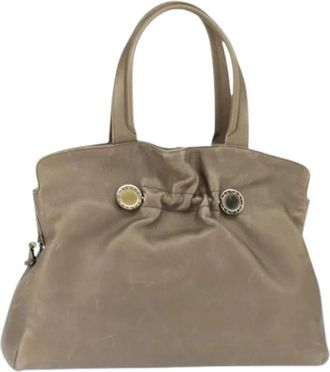 Bulgari Pre-owned Vintage Tote Bag - Dames - Vintage Handtas - Bruin - ONE Size - Leer - Vintage