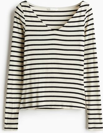 H&M Feinstrickshirt - White