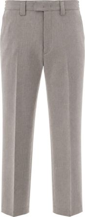 Paolo Pecora Beige Viscose-Blend Regular-Fit Straight-Leg Pants