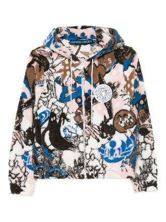 Chopova Lowena Engine Party fleece hoodie - women - BCI Cotton/Polyacrylic/Polyester/Recycled Polyester - M - White