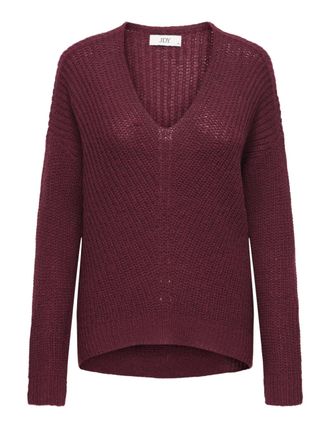 Jacqueline de Yong Womens Jdynew Megan L/S KNT Noos Knitted Jumper (Pack of 1), Cabernet, L