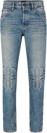 HUGO BOSS Mens Moto Slim Fit Jeans in Turquoise/Aqua - Size 36W/34L