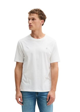 Marc O'Polo T-Shirt MARC OPOLO, Herren, Gr. XXXL (58), weiss (wei&szlig;), Jersey, Obermaterial: 100% Baumwolle, Basic, Rundhals, Shirts T-Shirt, Logo-T-Shirt aus Bio-B