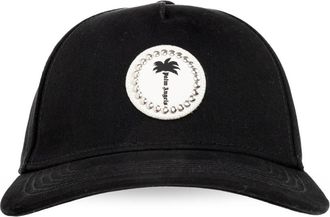 Palm Angels Classic Logo Cap - Heren - Accessoires - Zwart - Maat: ONE Size Katoen
