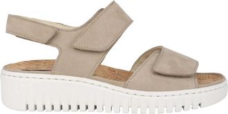 Waldl&auml;ufer Sandalen met brede pasvorm - Beige - Dames - Sleehakken - Beige - 39 1/2 EU - Leer - Schoenen