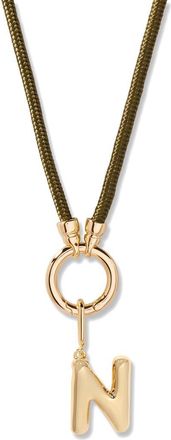 Brook & York Kai Initial Charm Necklace in Gold/Olive N at Nordstrom