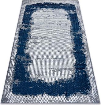 RugsX Rugsx - Alfombra Core A004 Marco, Sombreado - Estructural, Dos Niveles De Vell&oacute;n, Azul / Gris Blue 200x290 Cm