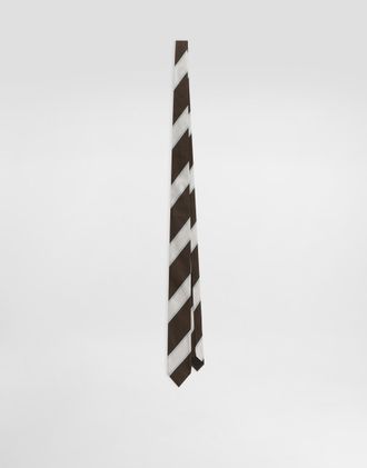 Dolce & Gabbana Jacquard Martini Tie - Man Ties And Pocket Squares Brown Onesize