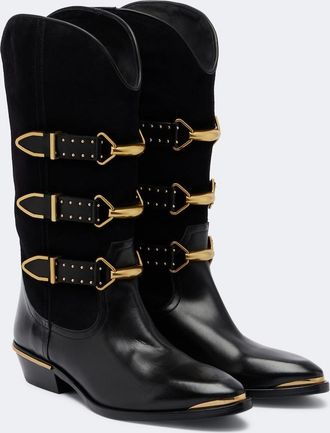 Isabel Marant Mexia leather and suede cowboy boots