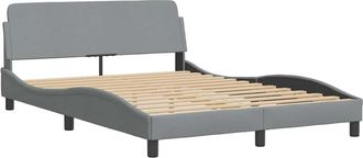 vidaXL Estructura De Cama Dover Gris Claro 135x190 Cm Tela Vidaxl