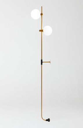 Brightech Equinox 62 LED Modern Sconce Wall Lamp with Glass Globe Shades in Antique Brass at Nordstrom
