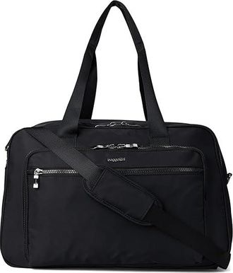 Baggallini Getaway Split Case Duffel Weekender/Overnight Luggage Black Twill, Nylon