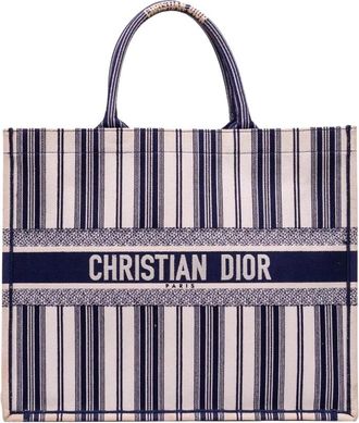 Dior Pre-owned Gestreepte Tote Bag - Dames - Vintage Shopper - Blauw - ONE Size - Vintage