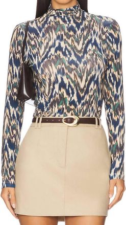 Ulla Johnson Aurelia Long Sleeve Turtleneck Top In Riverslate