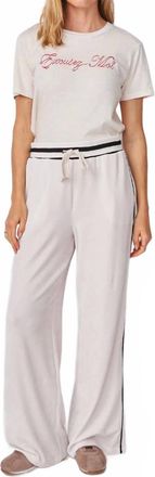 Sundry Track Relaxed Wide-Leg Pant In Oyster