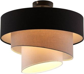 Lindby Lindby - Lámpara de techo Coria en Negro Textura, Tela, Tejido, Seda