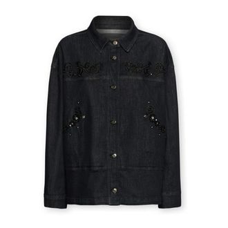 Elena Miro Dames, Jassen, Blauw, Maat: XS Denim