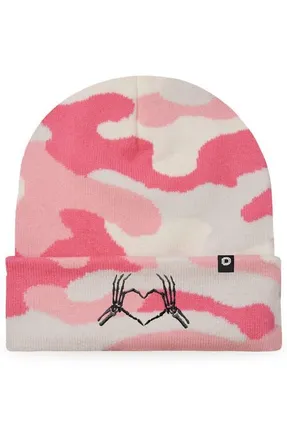 Dalix Heart of Bones Beanie in Pink Camo at Nordstrom