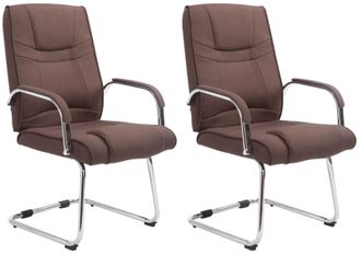Clp Set De 2 Sillas Cantilever Xxl Attila En Tela Marr&oacute;n