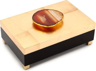 Abhika Aufbewahrungsbox Krizia Lack Schwarz/gold B: 25 cm