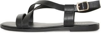 Ichi Vera Platte Sandalen - Dames - Sandalen - Zwart - 39 EU - Schoenen