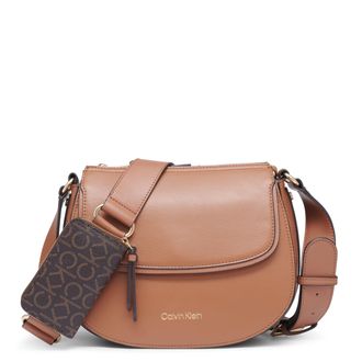 Calvin Klein Womens Bella Novelty Crossbody, Caramel, One Size