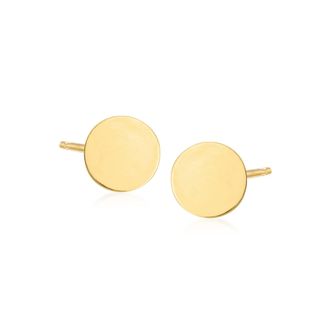 RS Pure by Ross-Simons Italian 14kt Yellow Gold Flat Circle Stud Earrings