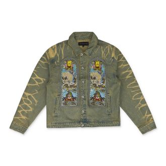 Who Decides War by Ev Bravado BLUE UNFURLED DENIM JACKET