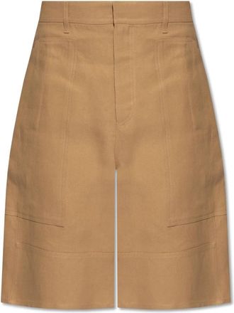 Fendi Shorts met Logo - Heren - Korte Broeken - Beige - M - Korte Broeken