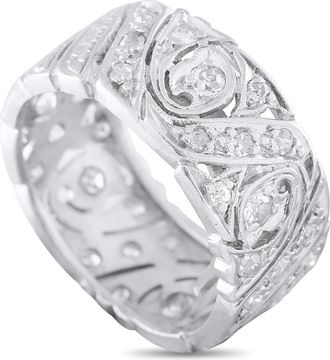 Luxury Bazaar Platinum 0.50ct Diamond Filigree Band Ring MF02-082526