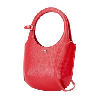 Courr&egrave;ges Womens Holy Shoulder Bag Red Leather
