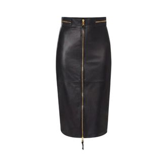 Elisabetta Franchi Midi Rok - Dames - Rokken - Zwart - Maat: M Leer