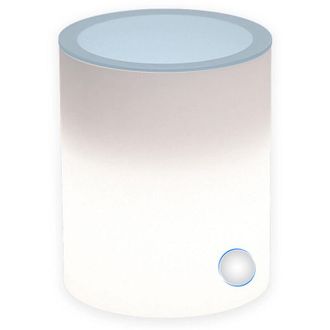 Monacis Monacis - Mesa Baja Luminosa De Resina Ambientes Lounge Con Vidirio Cristal Templado &Oslash; 40 H 50 Cm Mod. Relax Led Luz Blanca