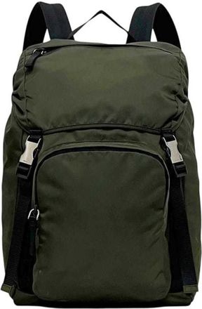 Prada Green Khaki Mimetico Nylon Leather Backpack (Pre-Owned)