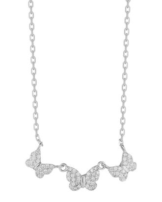 Sphera Milano Dnu 0 Units Sold Sphera Milano Silver Cz Triple Butterfly Necklace