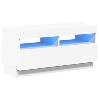 vidaXL Vidaxl - Mueble Para Tv Con Luces Led Blanco 80x35x40 Cm