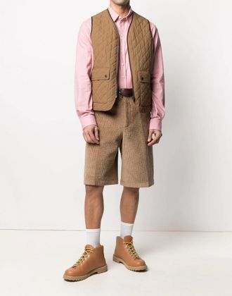 Dsquared2 Mens Reversible Quilted Vest Jacket - Tan Cotton - Size Medium