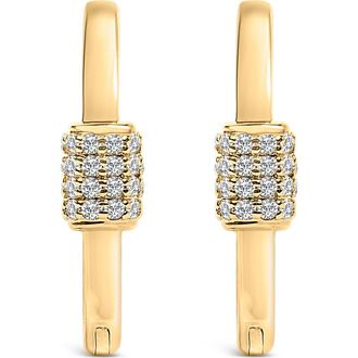 House of Brilliance 10K Gold 3/8 Cttw Lab Grown Diamond Heart Shaped Huggie Hoop Earrings in Yellow at Nordstrom