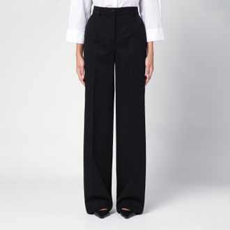 Dolce & Gabbana Black Wool Flared Trousers