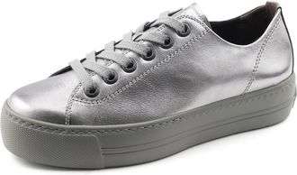 Paul Green Damen Sneaker - Low-Top Mit Perlenbesatz - Leder - EVA Sohle