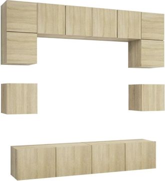 vidaXL 8 Piece TV Cabinet Set Sonoma Oak Engineered Wood vidaXL