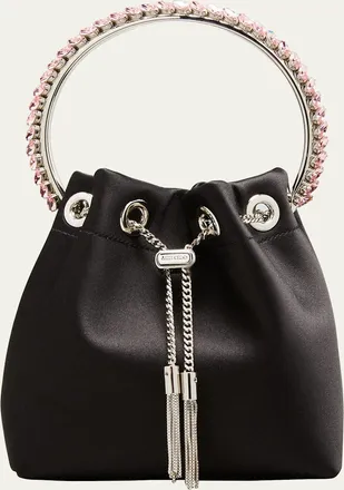 Jimmy Choo London Bon Bon Satin with Crystal Handle