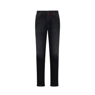 Kiton Heren, Jeans, Zwart, Maat: W37 Denim