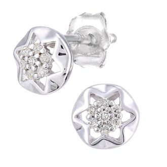 Diamant L'&eacute;ternel Womens 9ct White Gold Diamond Star Stud Earrings - One Size